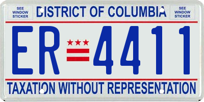 DC license plate ER4411