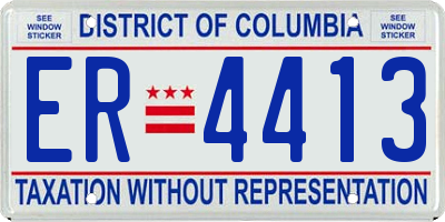 DC license plate ER4413