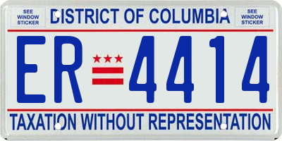 DC license plate ER4414