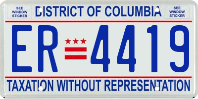 DC license plate ER4419
