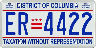 DC license plate ER4422