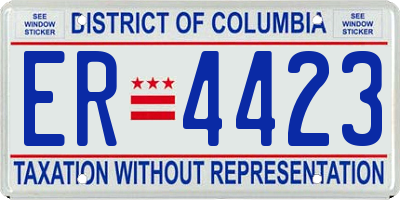 DC license plate ER4423