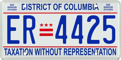DC license plate ER4425