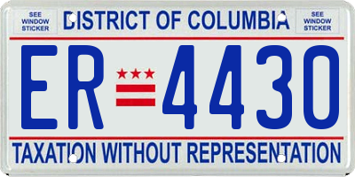 DC license plate ER4430