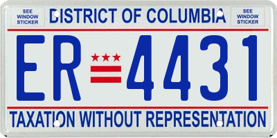 DC license plate ER4431