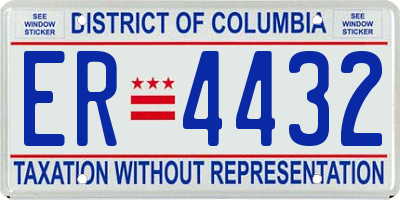DC license plate ER4432