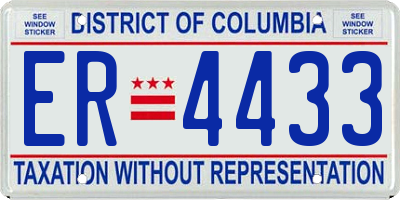 DC license plate ER4433