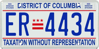 DC license plate ER4434