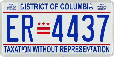 DC license plate ER4437