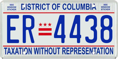 DC license plate ER4438