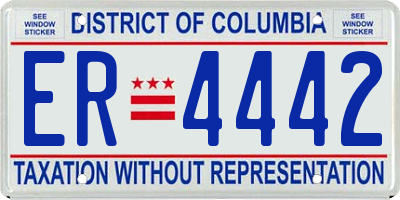 DC license plate ER4442