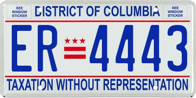 DC license plate ER4443