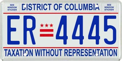 DC license plate ER4445