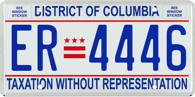 DC license plate ER4446