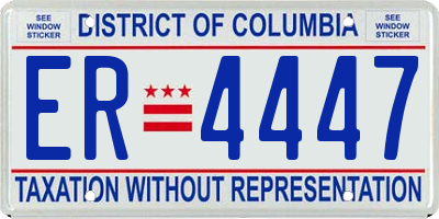 DC license plate ER4447