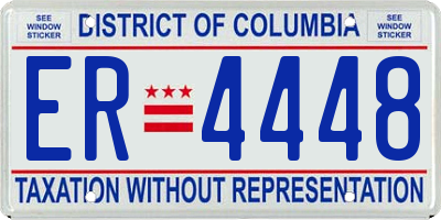 DC license plate ER4448