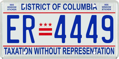 DC license plate ER4449