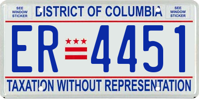 DC license plate ER4451