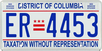 DC license plate ER4453