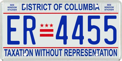 DC license plate ER4455