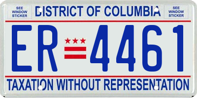 DC license plate ER4461