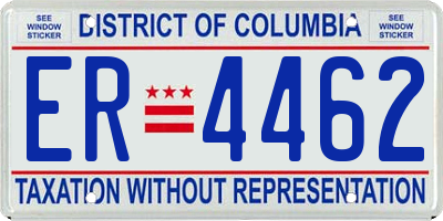 DC license plate ER4462