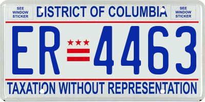 DC license plate ER4463