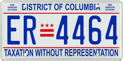 DC license plate ER4464