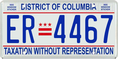 DC license plate ER4467