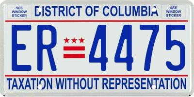 DC license plate ER4475