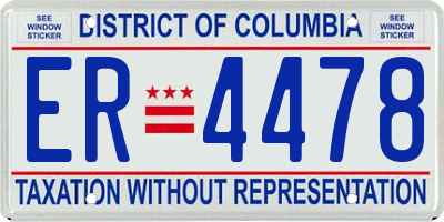 DC license plate ER4478