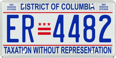 DC license plate ER4482
