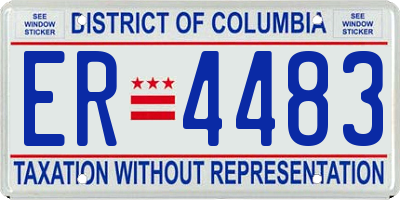 DC license plate ER4483