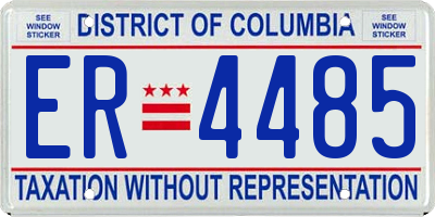 DC license plate ER4485