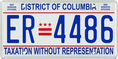 DC license plate ER4486