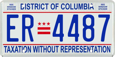 DC license plate ER4487