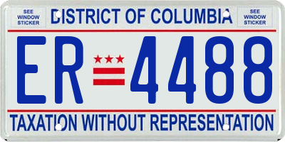 DC license plate ER4488