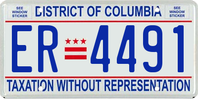 DC license plate ER4491