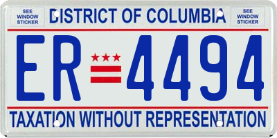 DC license plate ER4494