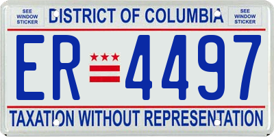 DC license plate ER4497