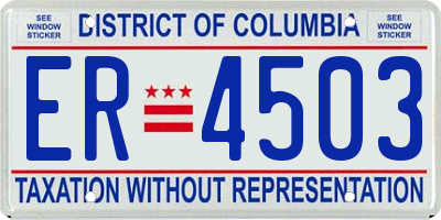 DC license plate ER4503