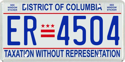 DC license plate ER4504
