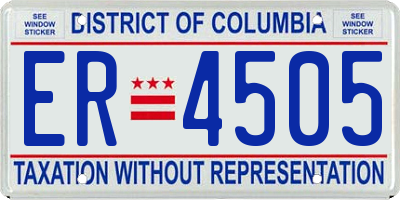 DC license plate ER4505