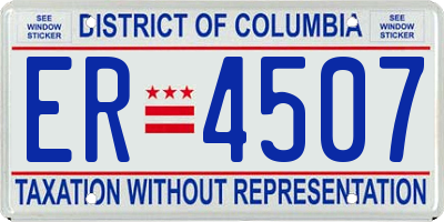 DC license plate ER4507