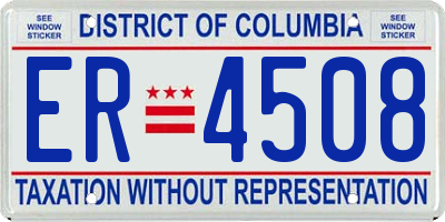 DC license plate ER4508