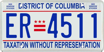 DC license plate ER4511