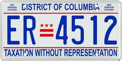 DC license plate ER4512