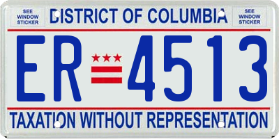 DC license plate ER4513