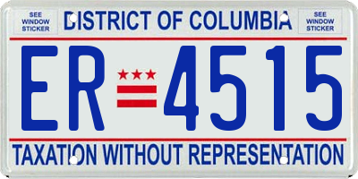 DC license plate ER4515