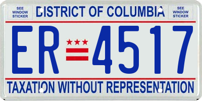 DC license plate ER4517